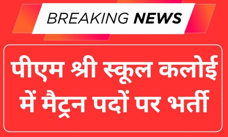 PM Shri School JNV Kaloi Recruitment 2025