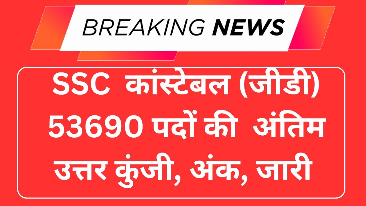 SSC कांस्टेबल (जीडी) 53690 पदों की अंतिम उत्तर कुंजी, अंक, जारी